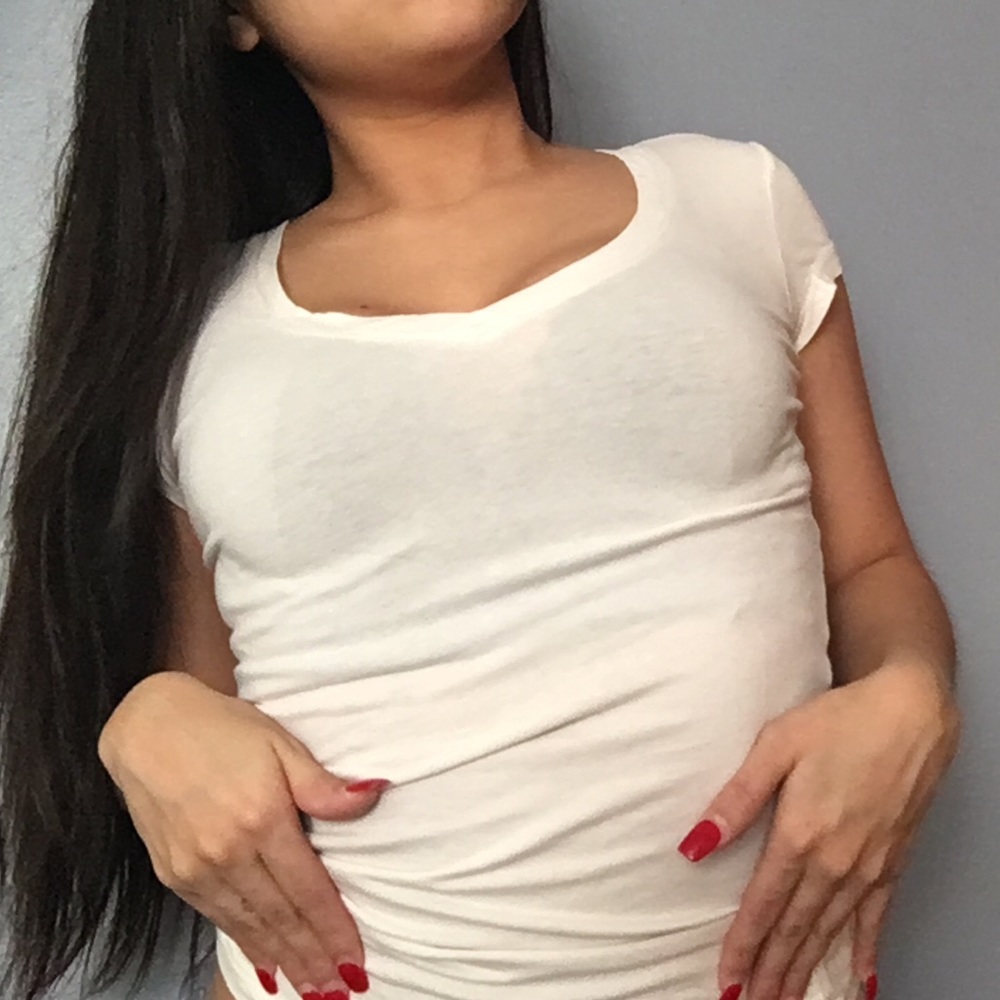 Forever21 White V-Neck Top